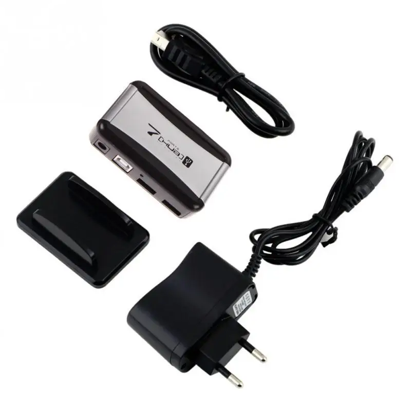 Usb-хаб адаптер питания переменного тока конвертер USB 2,0 прочный 7 портов Высокая скорость для ПК ноутбук концентратор Прямая поставка#0824 Новинка - Цвет: Silver EU Plug