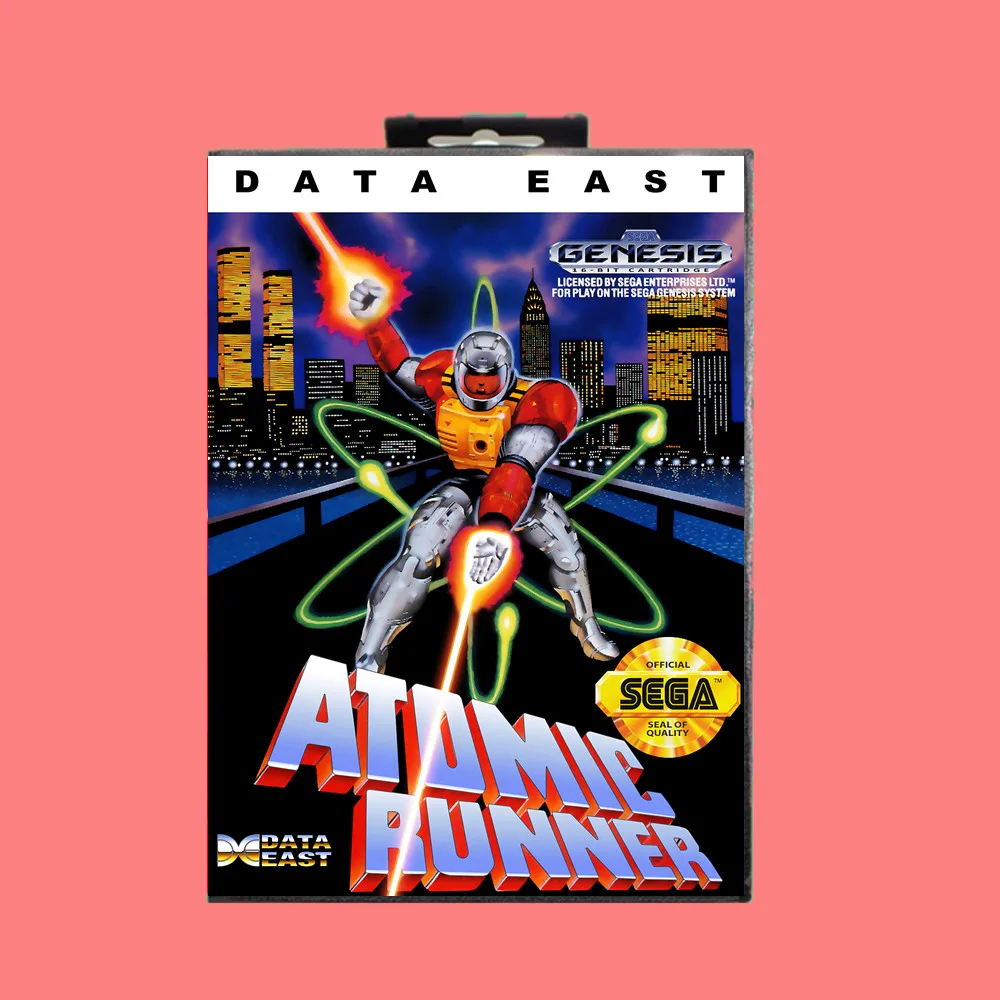 16 битная игровая карта Atomic Runner MD с розничной коробкой для Sega Genesis и Mega
