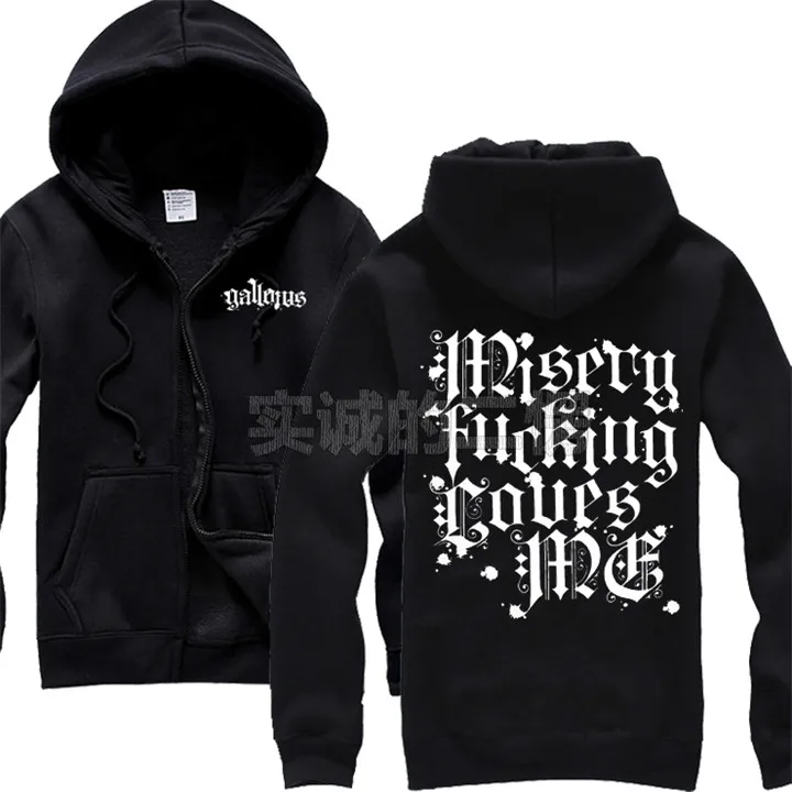 9 Designs Streetwear Zipper Sweatshirt Gallows tracksuit Rock Hoodies shell jacket punk Skull metal sudadera death fleece | Мужская
