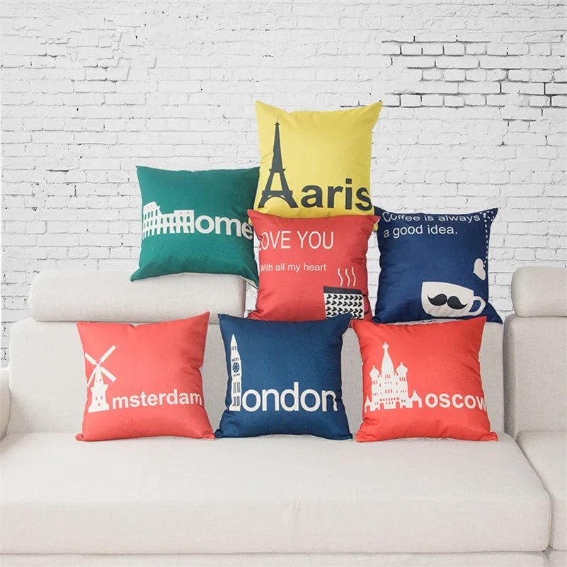 1 шт. декоративная хлопковая подушка для дивана с мультяшным принтом|cotton cushion|cushion
