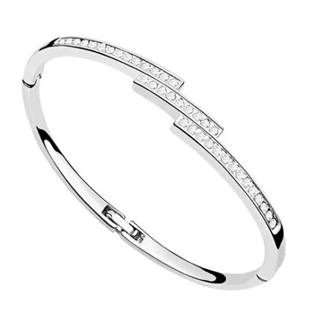 JS B002 подлинный австрийский хрустальный браслет белый золотой цвет женские