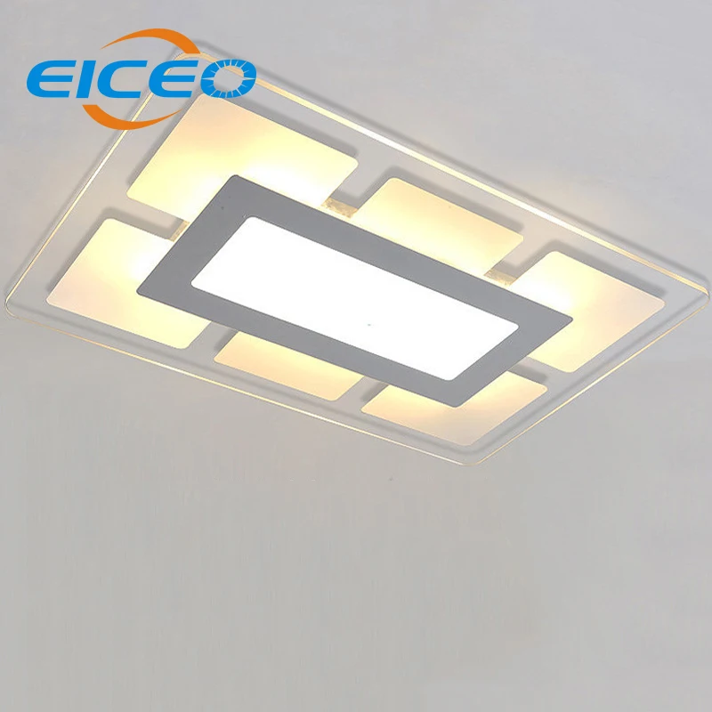 

(EICEO) LED Ceiling Light Thin Rectangle Sitting Room Lamp Contemporary Contracted Style Bedroom Lights Study Absorb Dome Lamps