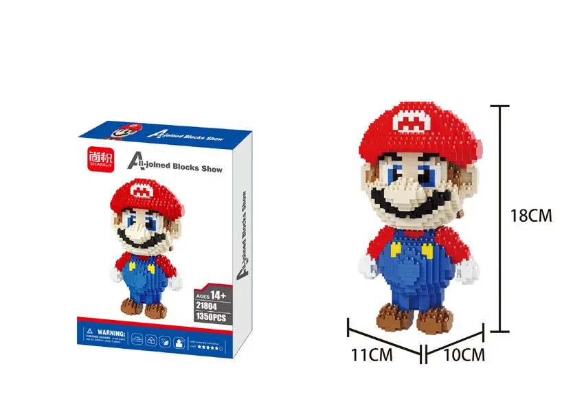 21804 marie with box Игра Super Mariing Bowser черепаха Ститч животное 3D модель DIY Алмаз Мини строительные блоки кирпичи игрушка 2300 шт - Цвет: 21804 marie with box