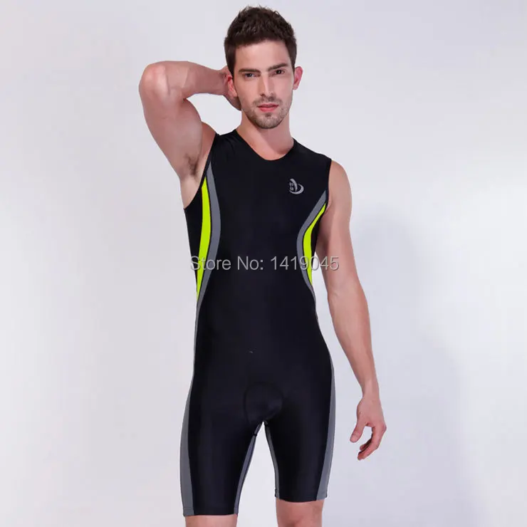 Работа Триатлон костюм сжатия удобные Trisuit без рукавов Одна деталь с принтом