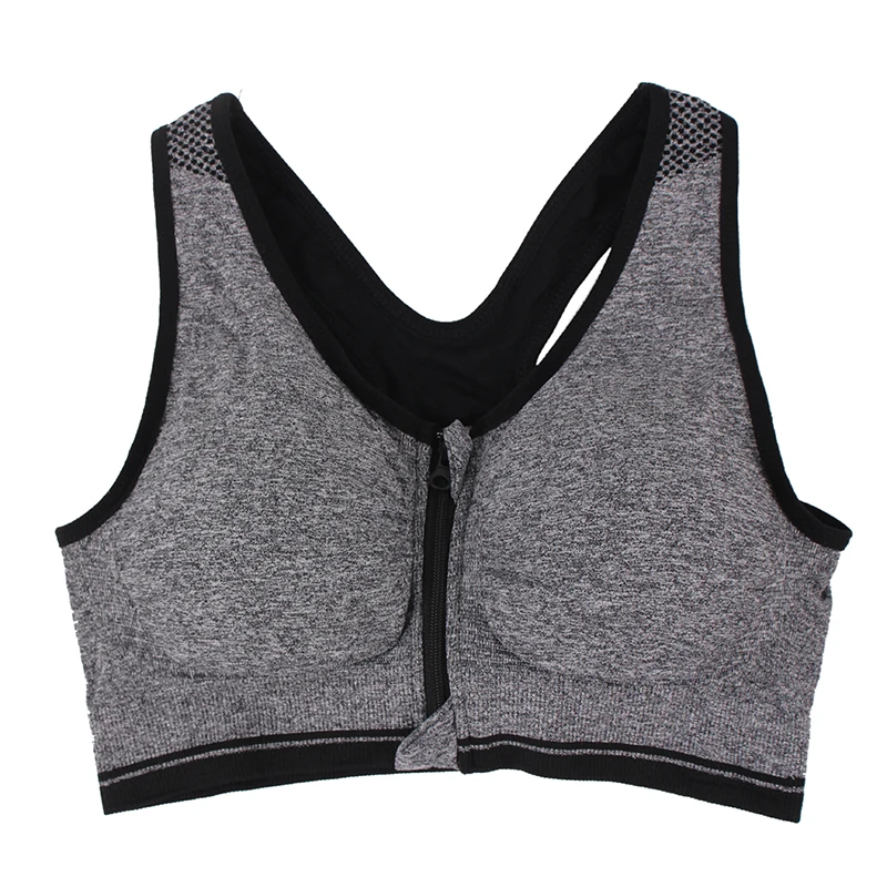 

Professional Plus Size Women Sports Bras Breathable Stretch Shockproof Fitness Yoga Bra Underwear Zipper Gym Running Vest Tops