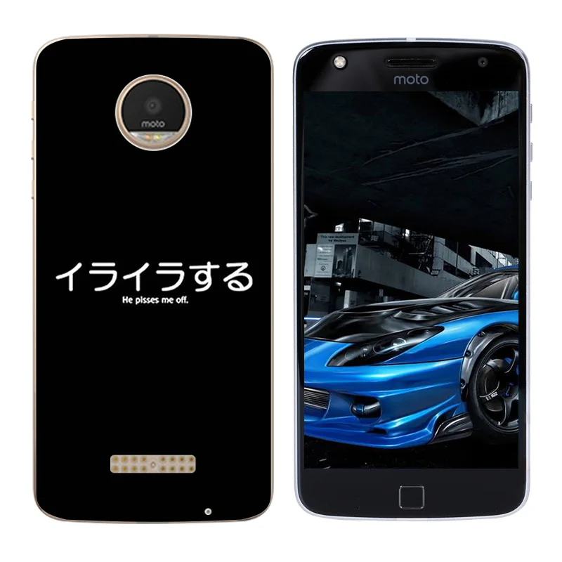 Phone Shell for Motorola Moto Z Play Soft Silicone Black Letters Printing TPU Case Back Cover |
