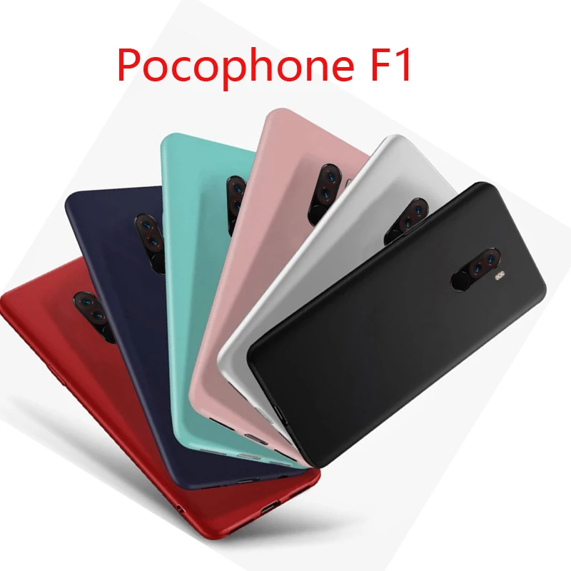 For Xiaomi Pocophone F1 case Matte frosted scrub thin TPU soft back cover for poco phone | Мобильные телефоны и
