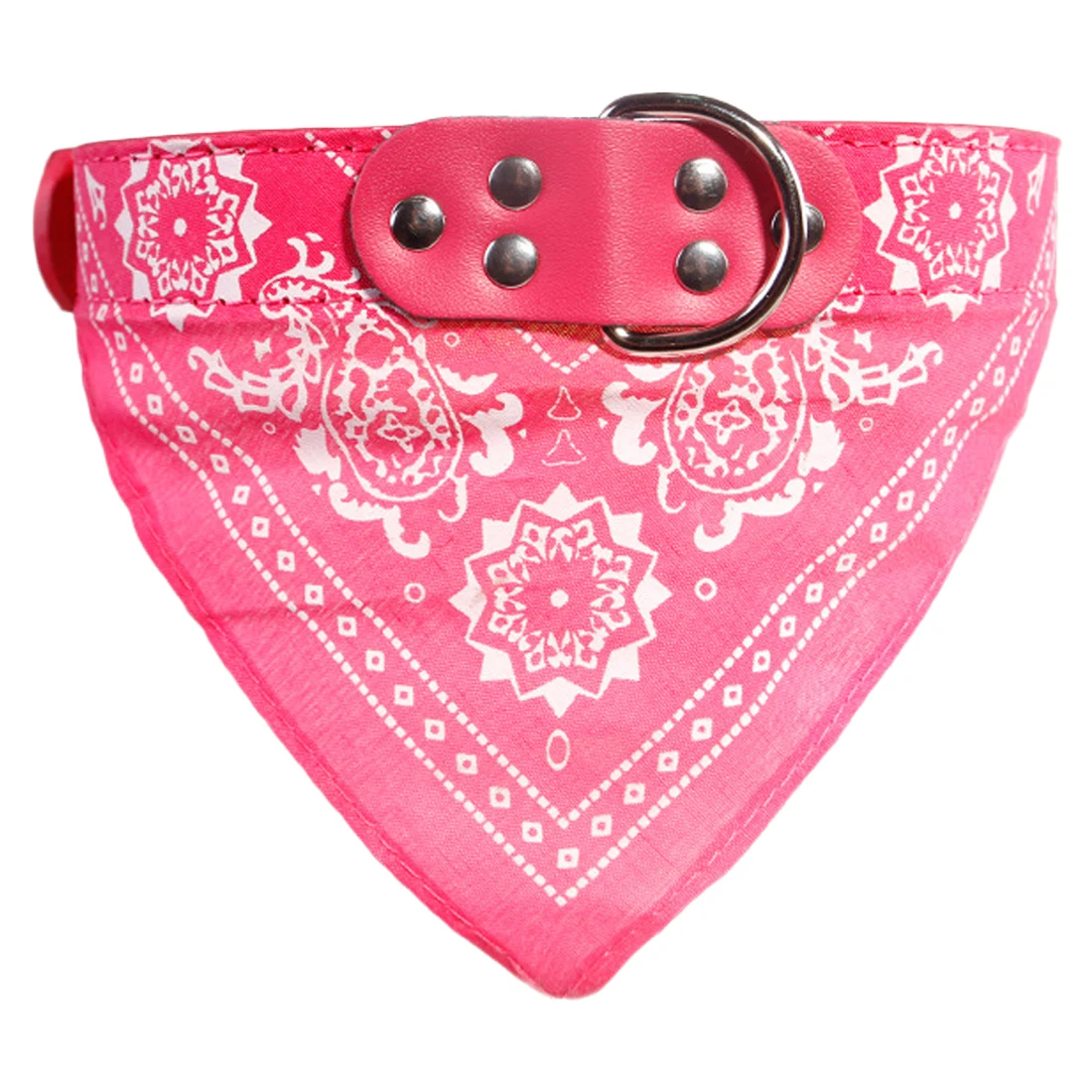 Rose-bengal 1 шт разводной собака треугольный кольцах, кожаный напечатанные мягкий воротник для товары для домашних собак кошек шарф для собак воротник щенок шейный платок для питомца - Цвет: Rose-bengal