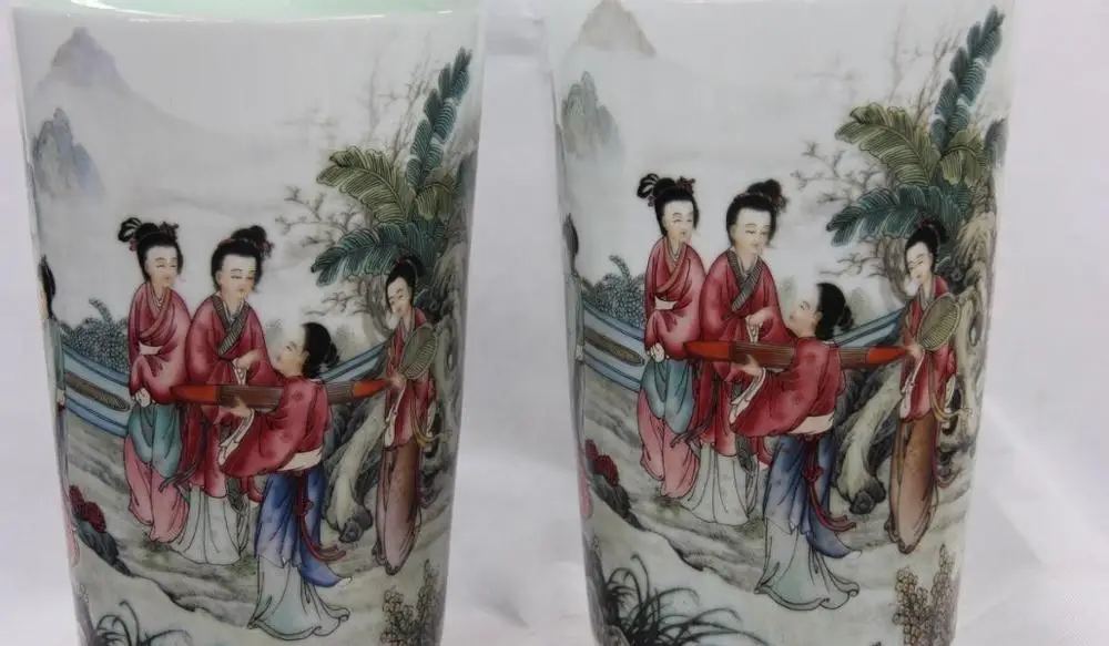 WBY 18 дворцовых полихромов wucai цвет фарфора дамы Рисование поле горничной кувшин