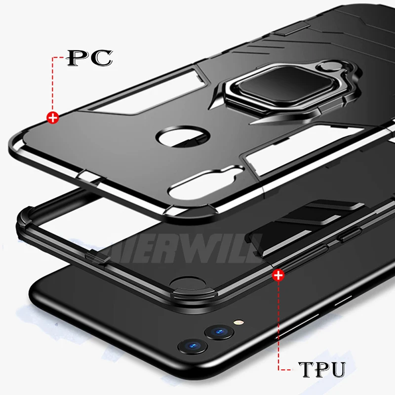 Прочный чехол для huawei Honor 8X Чехол ударопрочный магнитный держатель пальца