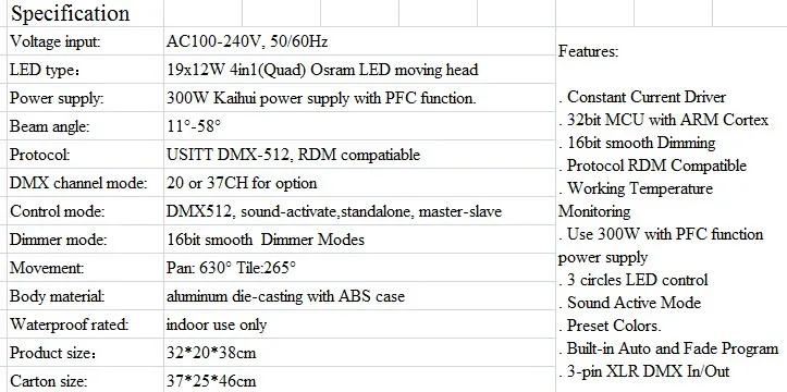 19led zoom moving head light rgbw 4в1 светодиодные фонарики с сенсорным экраном