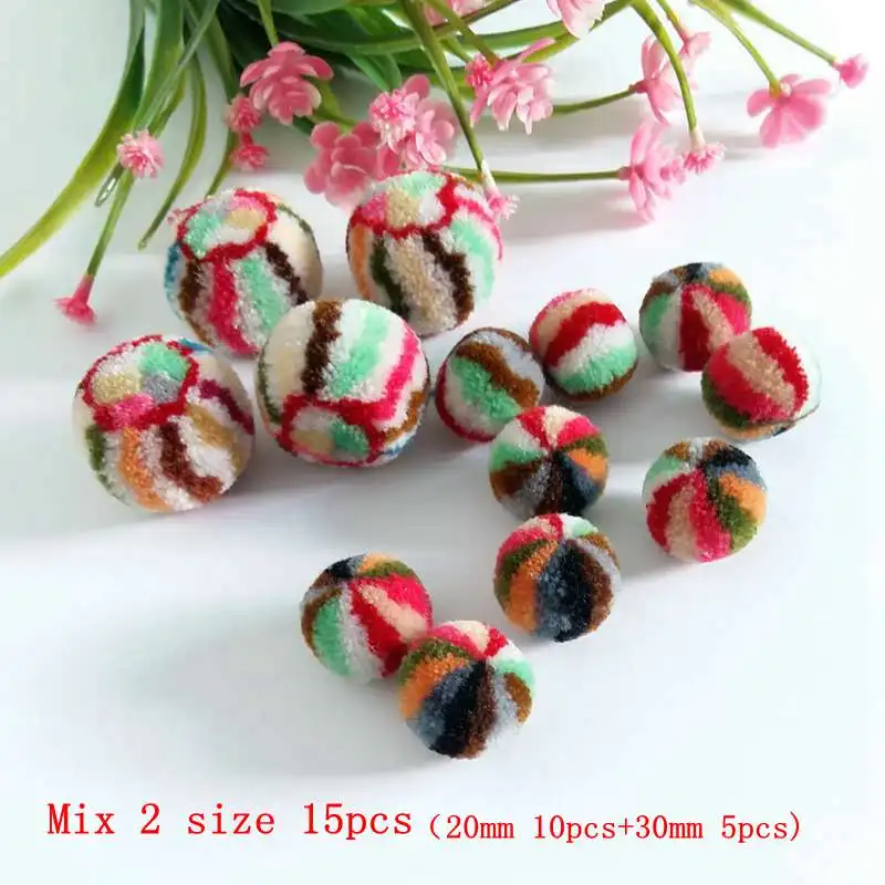 Mix 2 size 15pcs Помпон 20 мм/30 мм Мягкие помпоны Пушистый Плюшевый ремесла помпоны ручной работы помпоны пушистый домашний декор швейные принадлежности - Цвет: Mix 2 size 15pcs