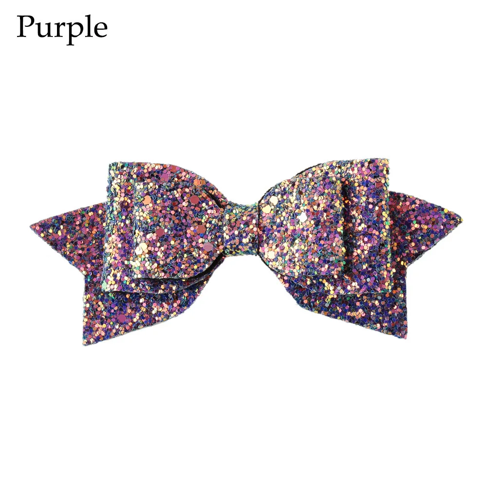 Purple Новые блестки бутик бант Принцесса заколки для волос блестящие заколки для волос с бантами DIY вечерние заколки для волос с бантом аксессуары для волос для девочек - Цвет: Purple