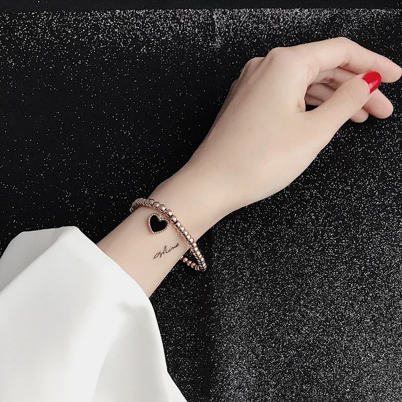 Модный двухсторонний браслет YUN RUO в форме сердца весенний женский подарок