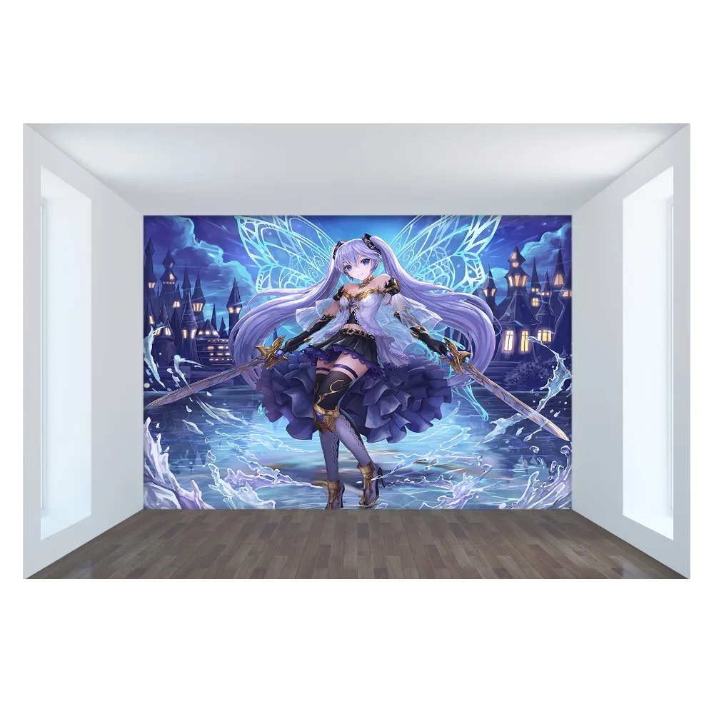 [Самоклеющиеся] 3D Темный Женский воин замок 33 Япония Аниме настенная бумага