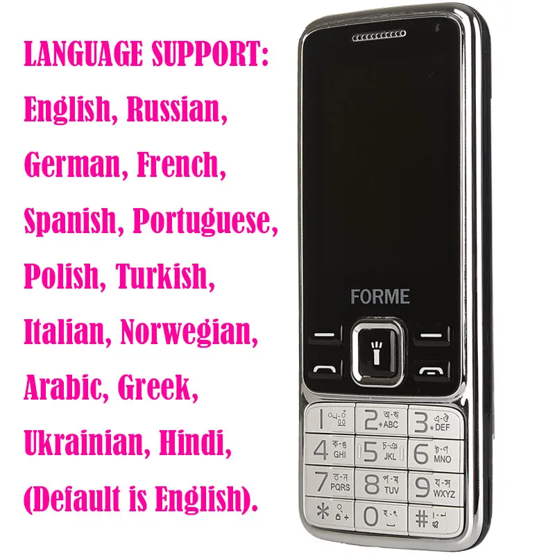 Оригинальный Forme мини 1 Quad Band Dual Sim Старик сотовый большая клавиатура шрифты