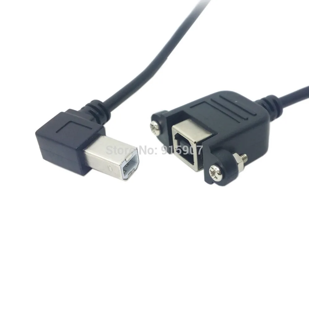 Jimier Удлинительный кабель с левым углом 90 градусов USB Тип B штекер гнездо винтами
