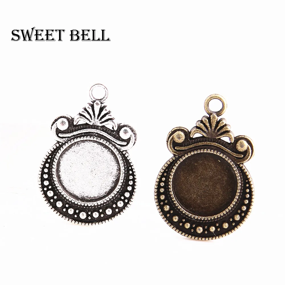 SWEET BELL 30 шт./лот ожерелье в стиле ретро с подвеской кабошон основа камеи рамка без