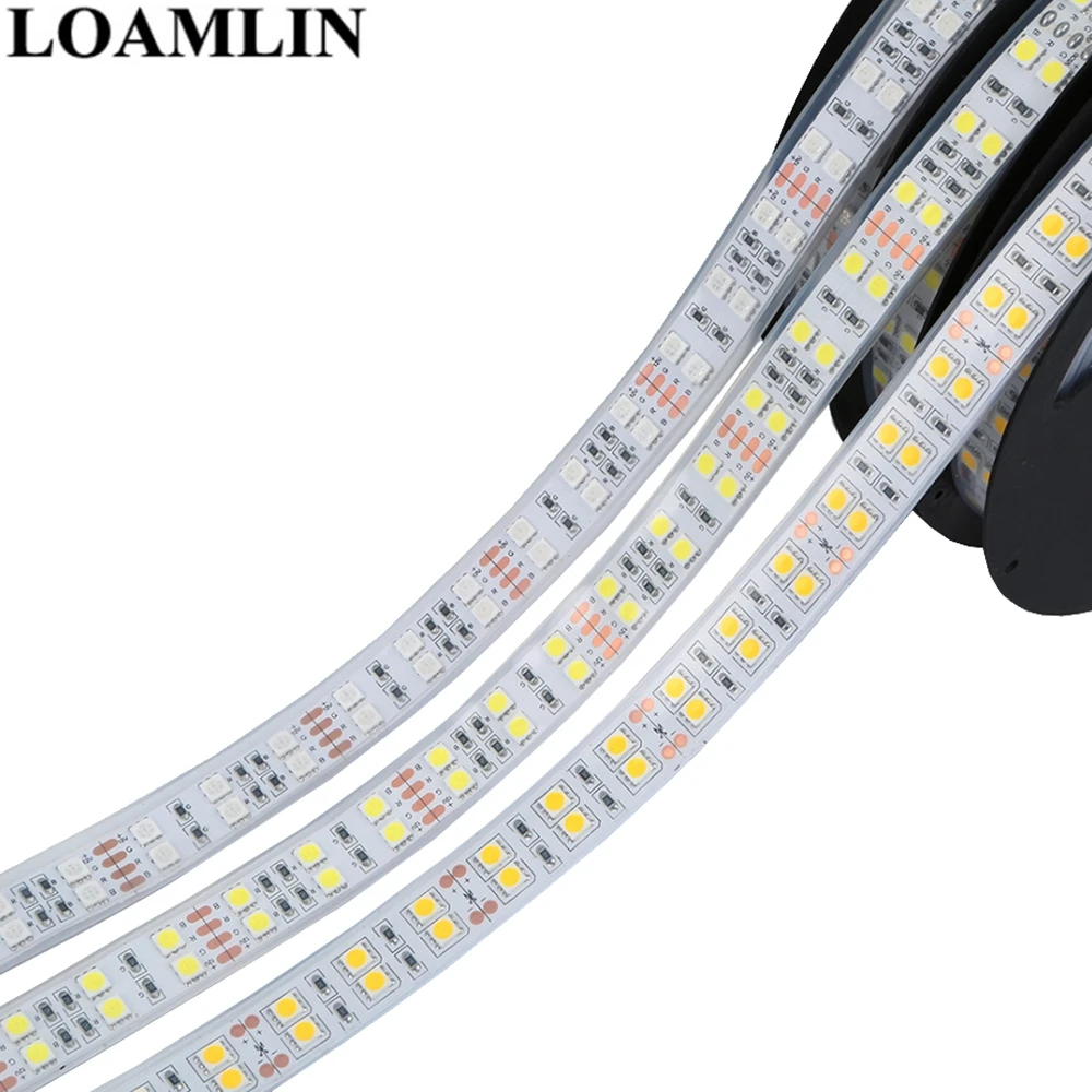 

5m 5050SMD 120Led/m Double Row Led Strip Black/White PCB White/Warm White/RGB/RGBW/RGBWW IP30/IP67 Led Flexible Light DC12V