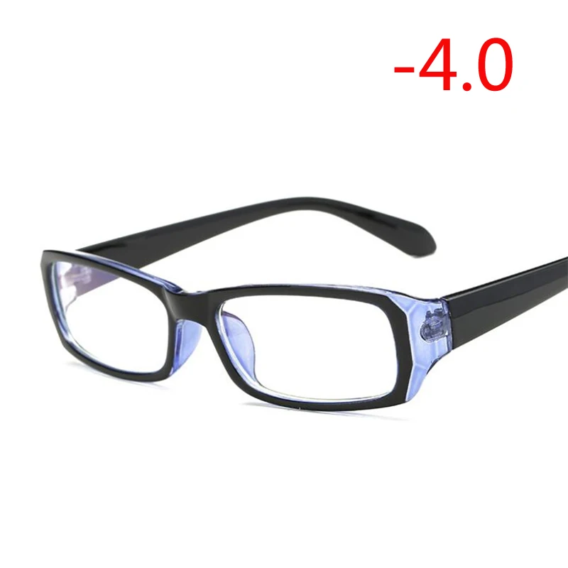 Myopia 400 1,0-1,5-2,0 до-6,0 простая красная и синяя оправа готовая близорукость очки женские мужские короткие очки оправа с градусом - Цвет оправы: Myopia 400