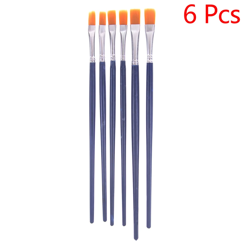 6Pcs/Set Watercolor Gouache Paint Brushes Different Shape Round Pointed Tip Nylon Hair Painting Brush Set Art Supplies | Канцтовары для