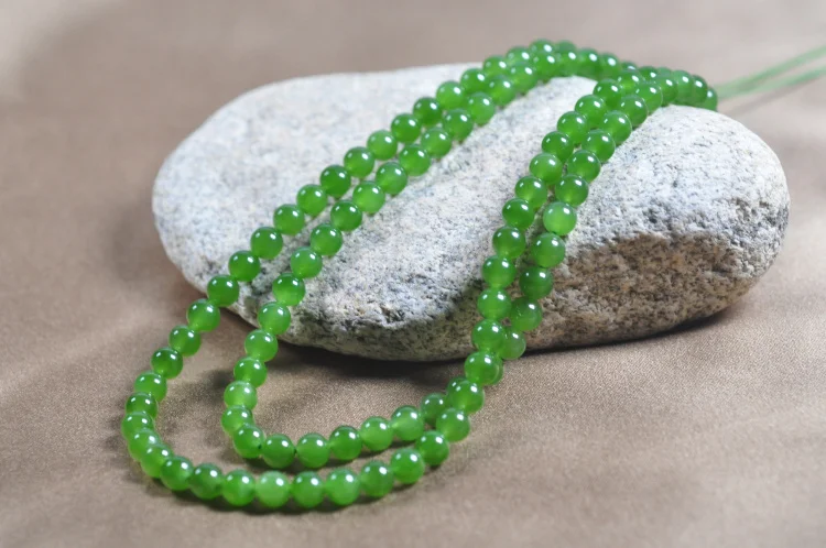 

Natural hetian jade handmade Women Amulet Nephrite Jades Jewelry 108 bead