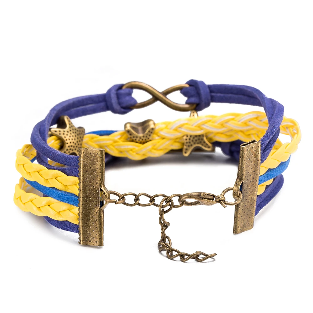 2017 Топ Pulseira тканые кожаный браслет звезды любят сплав Для женщин Повседневное