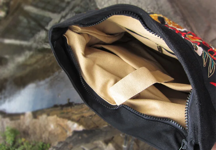 Новейший женский рюкзак с вышивкой компьютерные сумки модный вышитый холщовый |