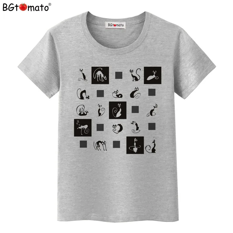 BGtomato Creative cats printing fashion T-shirts New trend summer clothes women's tops Brand new tees | Женская одежда