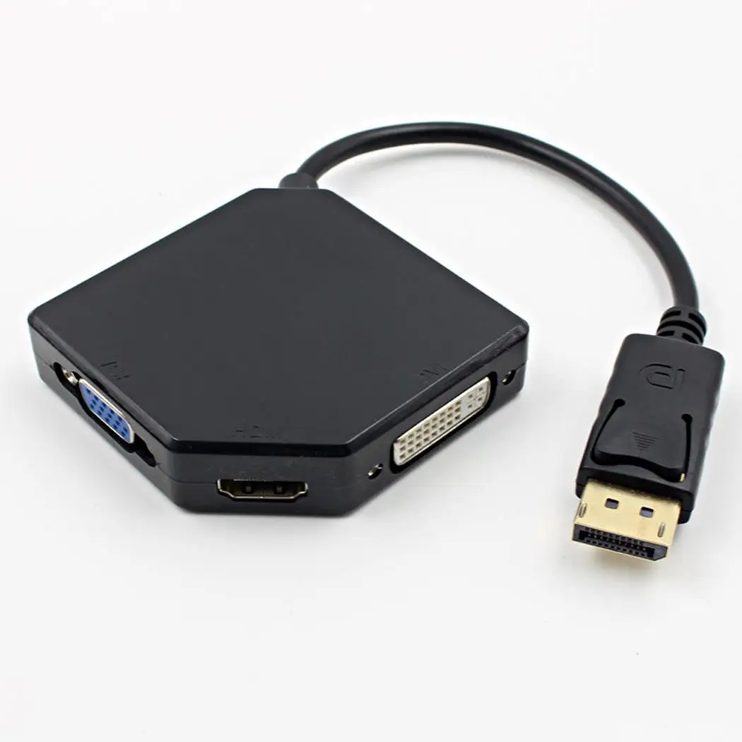 3 в 1 мини порт дисплея DP к мультимедийному интерфейсу высокой четкости VGA DVI
