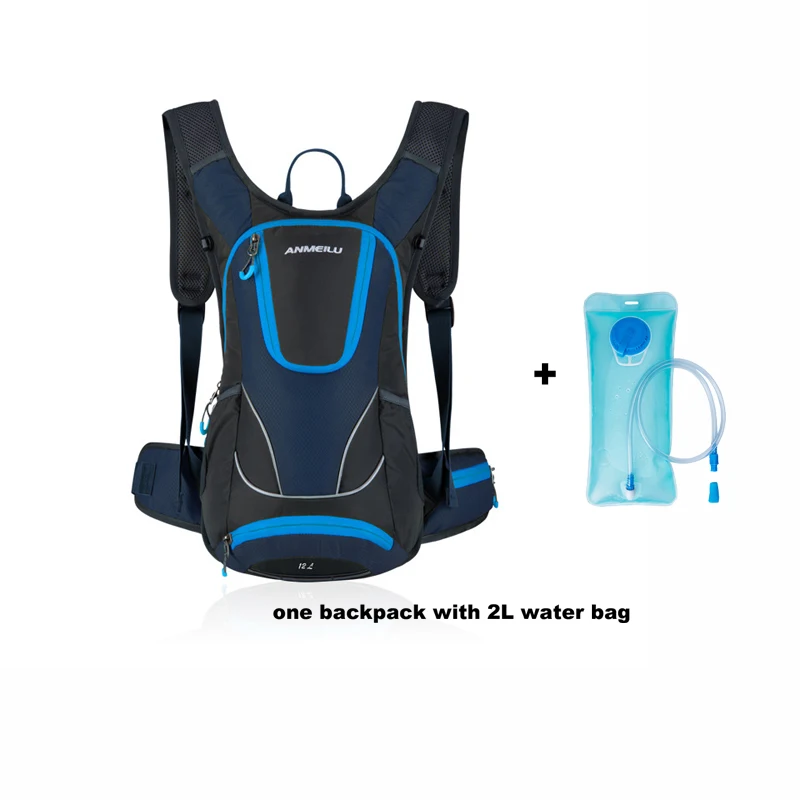 dblue with water bag 12L дышащий рюкзак для велоспорта, водонепроницаемый велосипедный рюкзак для бега спортивный мотобайк гидратации рюкзак для мужчин, без сумки для воды - Цвет: dblue with water bag