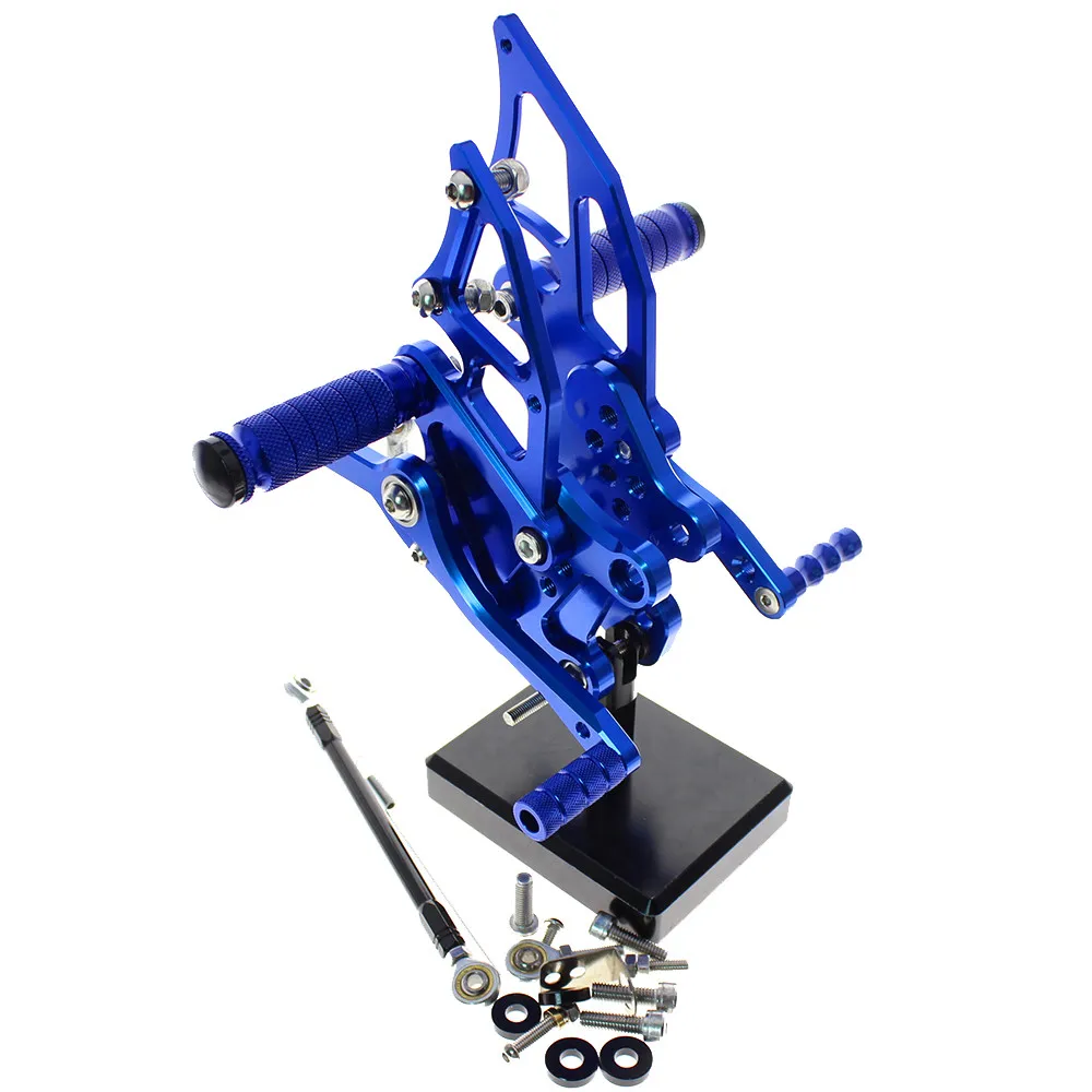 Синий CNC Алюминиевые Регулируемые Rearsets подножки для Kawasaki Ninja 250 EX250 300 EX300 2013 - Цвет: Синий