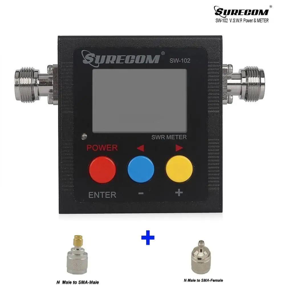 SW-102 H SureCom SW-102 цифровой тестер мощности КСВ счетчик частоты и 2 РЧ адаптер крышка 125 МГц~ 520 МГц для Ham трансивер сканер - Цвет: SW-102 H