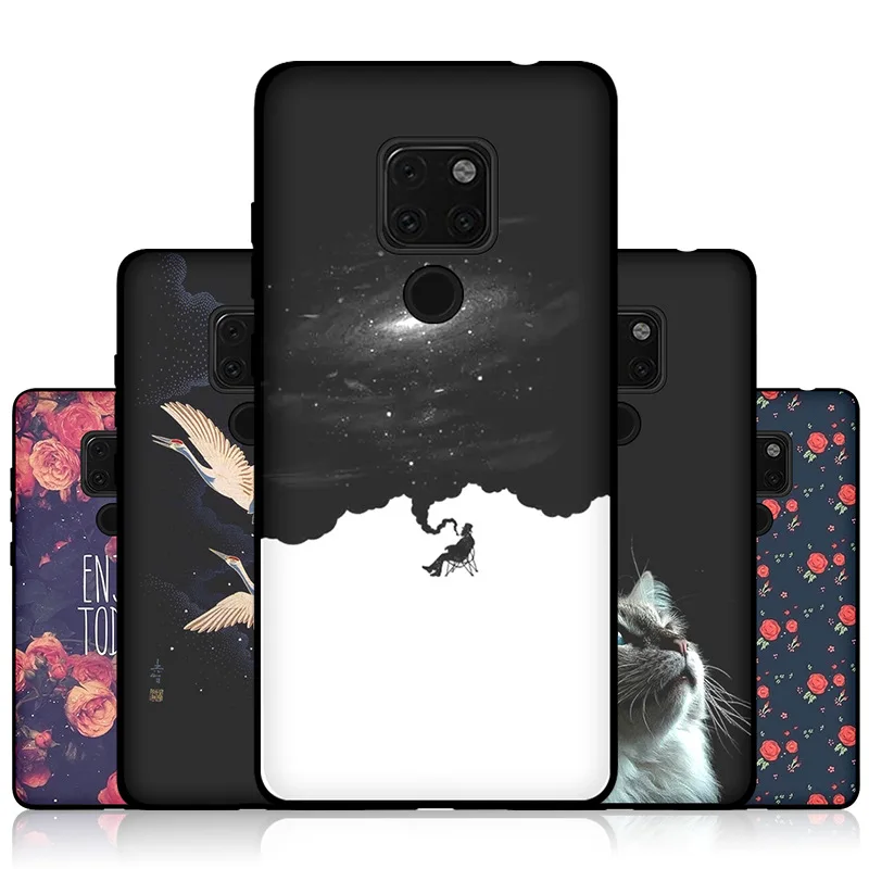 Глянцевый силиконовый чехол для Huawei Mate 20 Pro Lite X 20Pro 20X протектор ТПУ бампер задняя