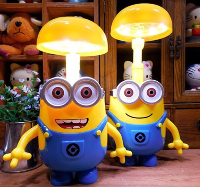 Настольная лампа с зарядкой Миньоны светодиодная для обучения ночник