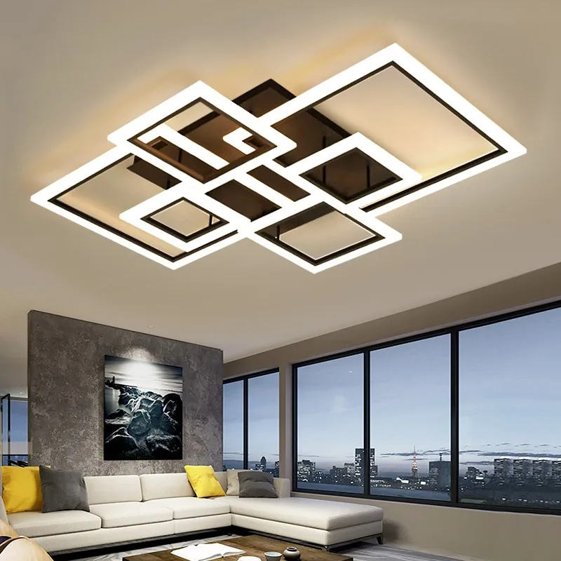 

AC85-265V прямоугольные современные минималистичные акриловые панели с регулируемой яркостью, потолочные светильники с поверхностным креплен...