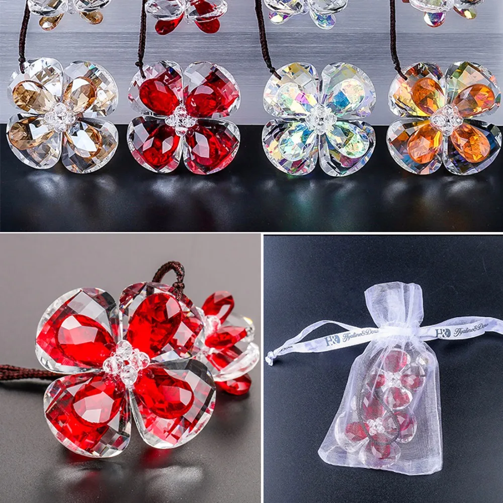 H &amp D счастливый висящий солнцезащитный Ловец двойной Клевер Кристалл