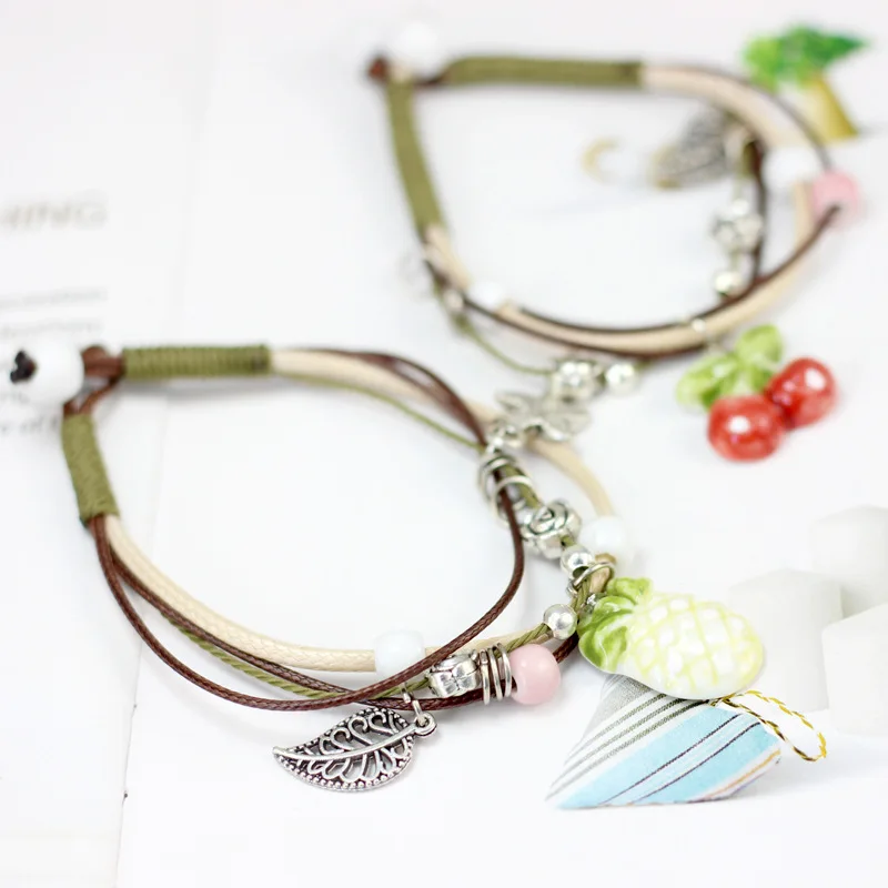 1 шт. Новый Модный женский браслет ручной работы с изображением фруктов