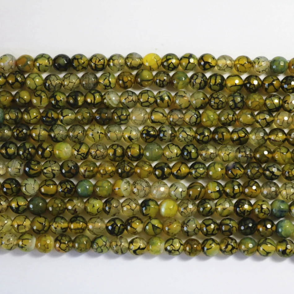 Ограненные круглые бусины с желтым драконом россыпью 6 мм 8 10 12 A11 | Украшения и