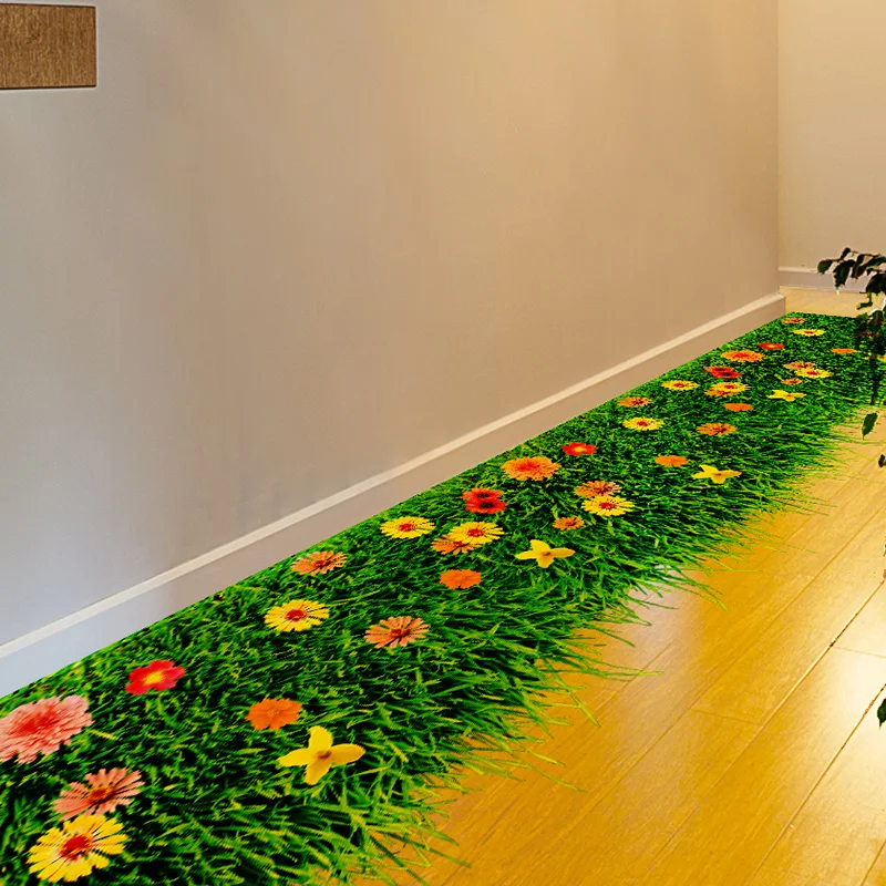 2019 Мода DIY природа красочные цветы Трава стены стикеры домашний Декор 3d наклейки