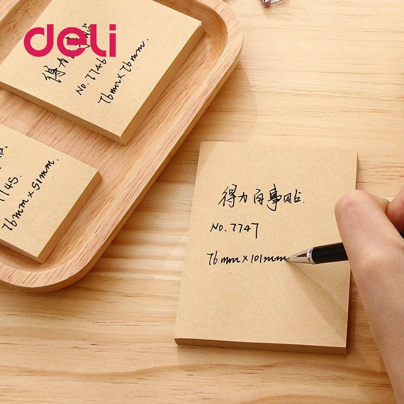 Deli 1 набор крафт бумага клейкие Примечания планировщик стационарные офисные