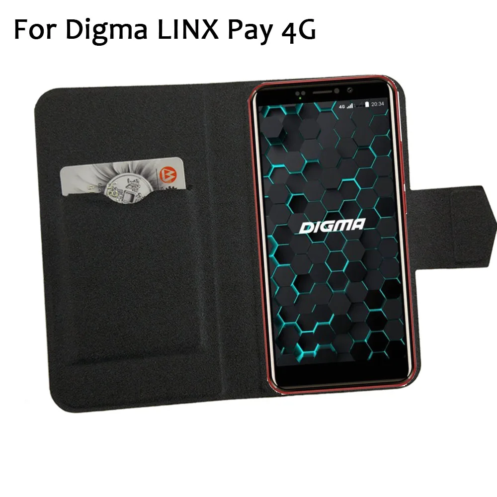 5 цветов Лидер продаж! Кожаный чехол для телефона Digma LINX Pay 4G защитный с откидной