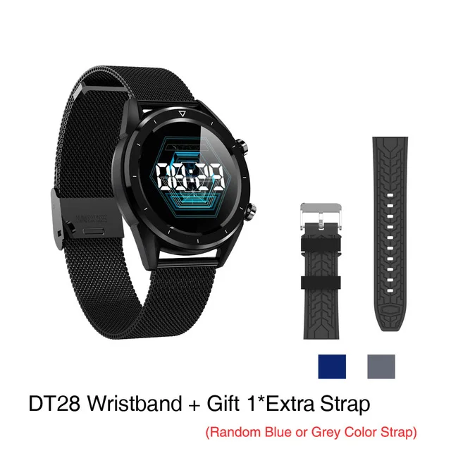 Black Steel Лидер продаж DTNO. Я DT № 1 DT28 анализатор ЭКГ пульсометр Смарт-часы IP68 Водонепроницаемый активности Фитнес, измеритель артериального Давление шагомер модные Бизнес стильные спортивные умные часы Для мужчин Для - Цвет: Black Steel