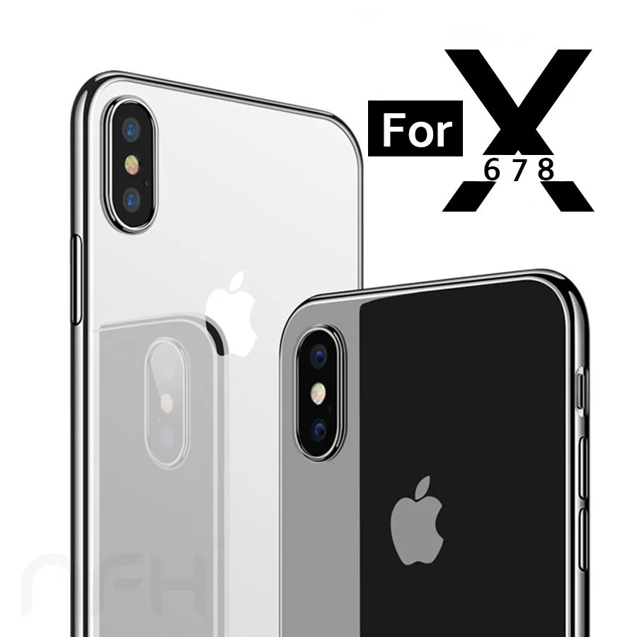 Ультратонкий Прозрачный мягкий чехол из ТПУ для iPhone X тонкий бампер телефона