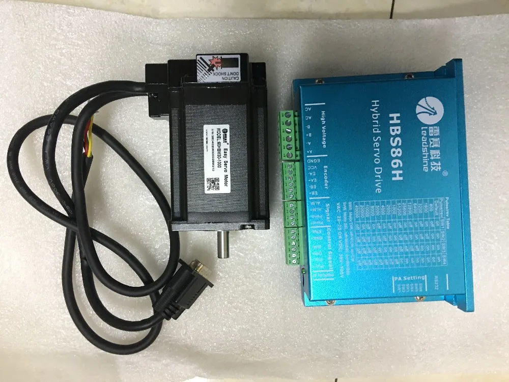 Leadshine легкая Сервосистема замкнутая петля шаговый ES M22430 + D1008 60HBM30 1000 HBS86H 2 фазы 3.0A