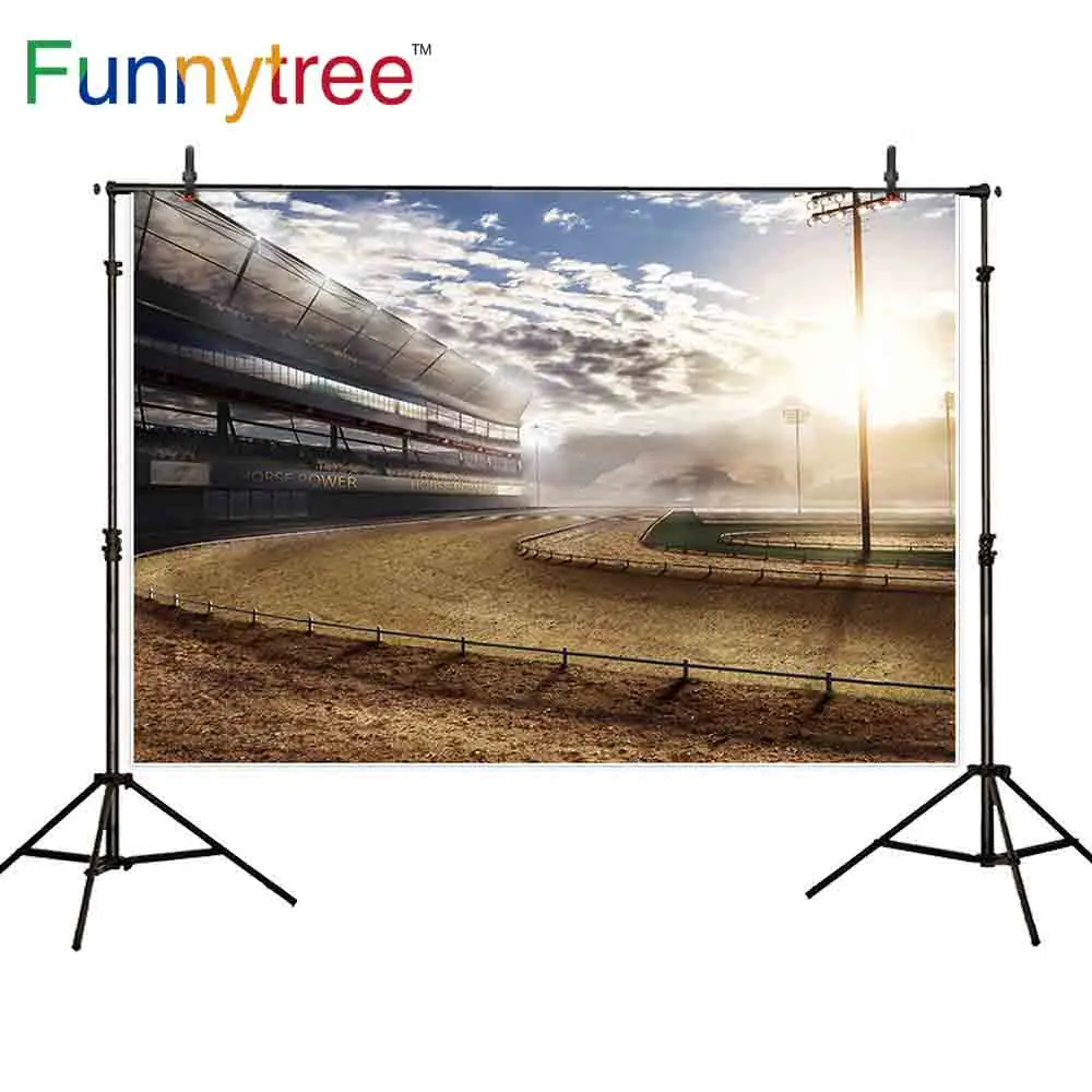 Фоны funnytree для фотостудии лошадь гоночный трек кривая перила спорт яркий