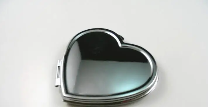 Сделай Сам пустое зеркало в форме сердца компактное металлическое для макияжа