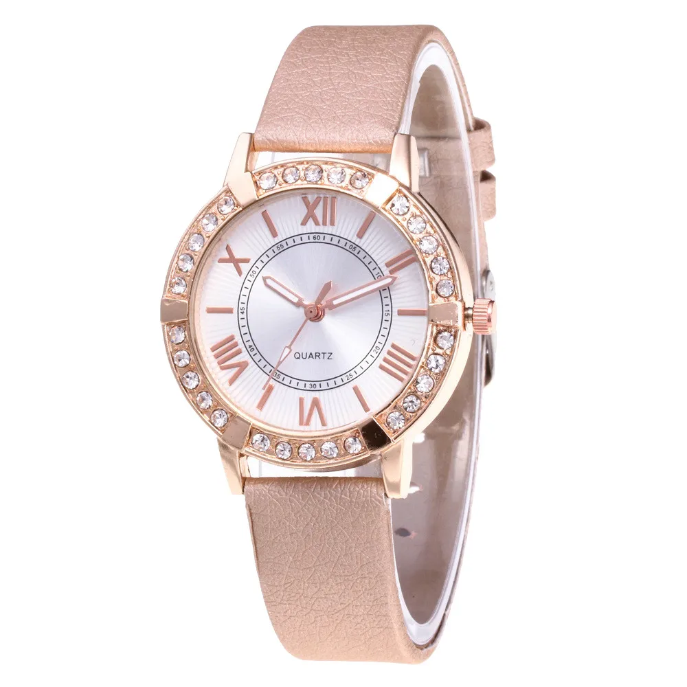 Женские tQuartz Стразы Часы текущий популярный фактор Relojes Para Mujer Montre Femme Marque De Lux Cuir Bayan Saat@ 50