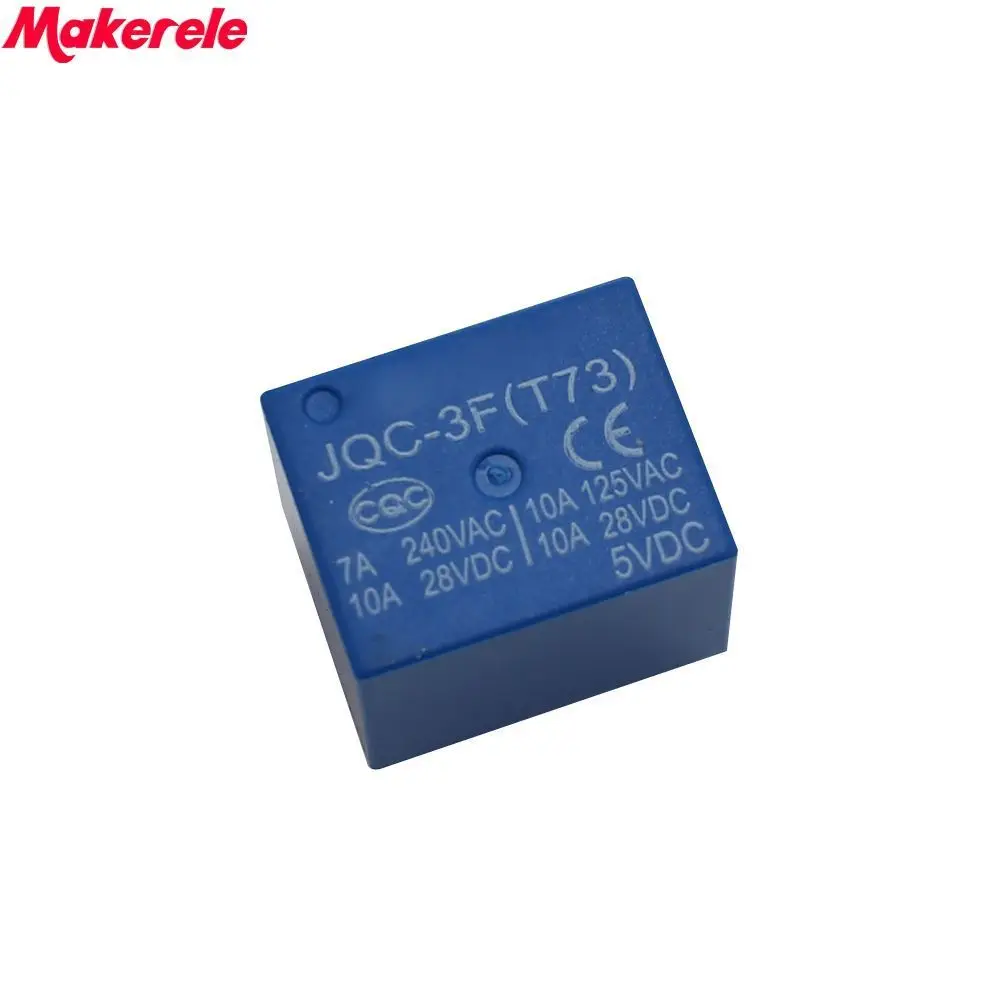 Горячая 10 шт. DC 5 В катушка 7A 240VAC 10A 125VAC/28VDC контактов SPST реле питания JQC-3F |