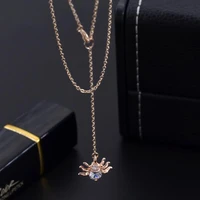 zircon necklace spider pendant necklace punk chain women lady collar mujer minimalist rose gold 2021 metalen ketting jewlery